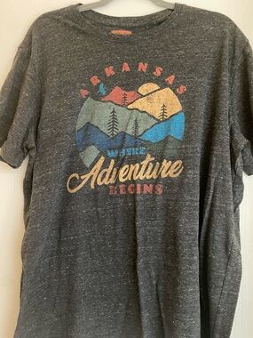 State of Mind Heather Charcoal Tee with Orange Label